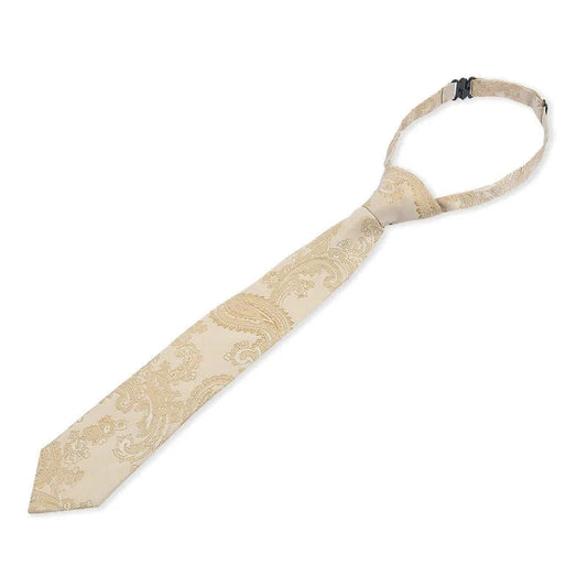 Boys Paul Andrew cream paisley tie on a white background