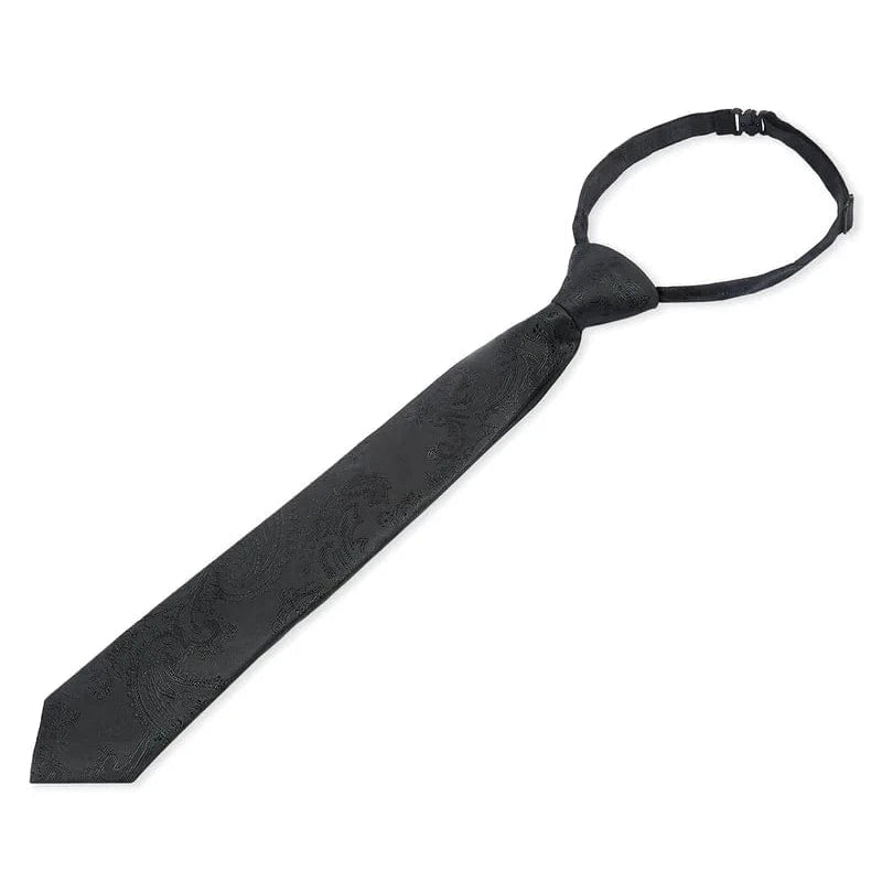 Boys Paul Andrew black paisley tie on a white background