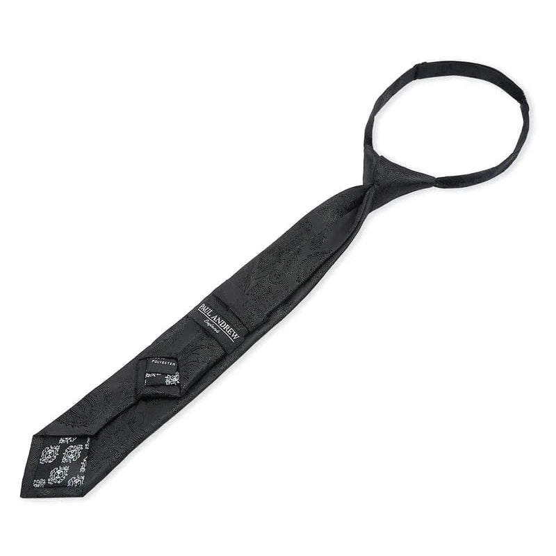 Boys Paul Andrew black paisley tie on a white background