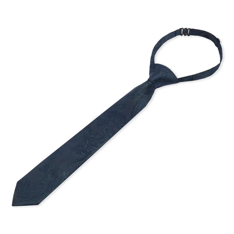 Boys Paul Andrew navy paisley tie on a white background