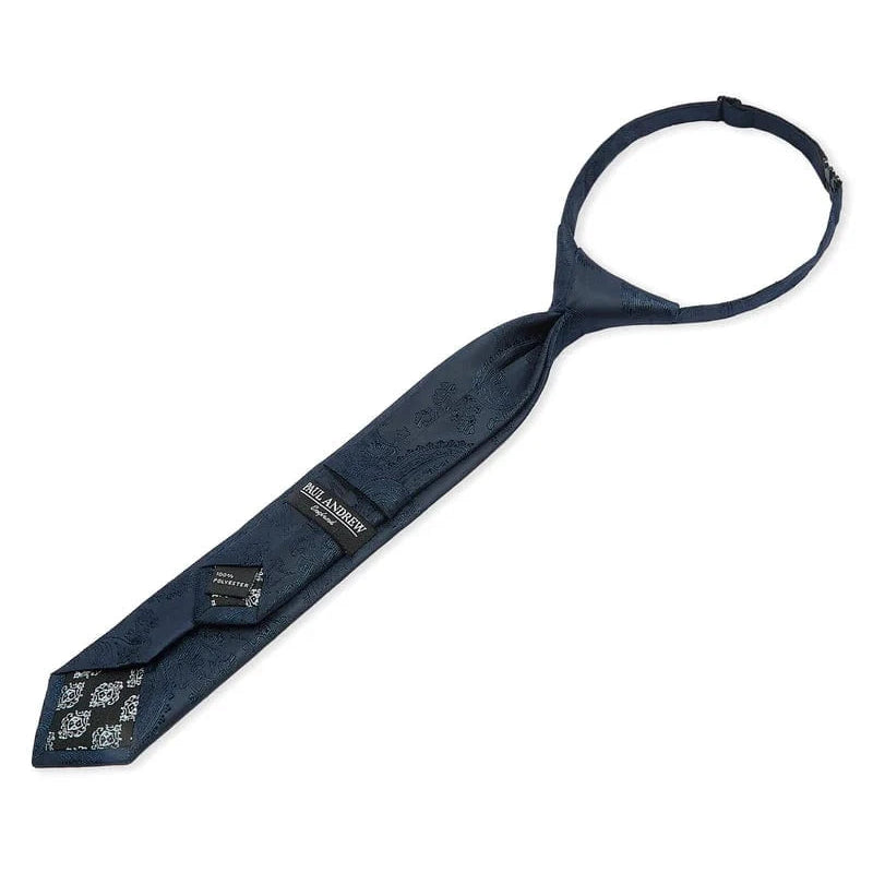 Boys Paul Andrew navy paisley tie on a white background