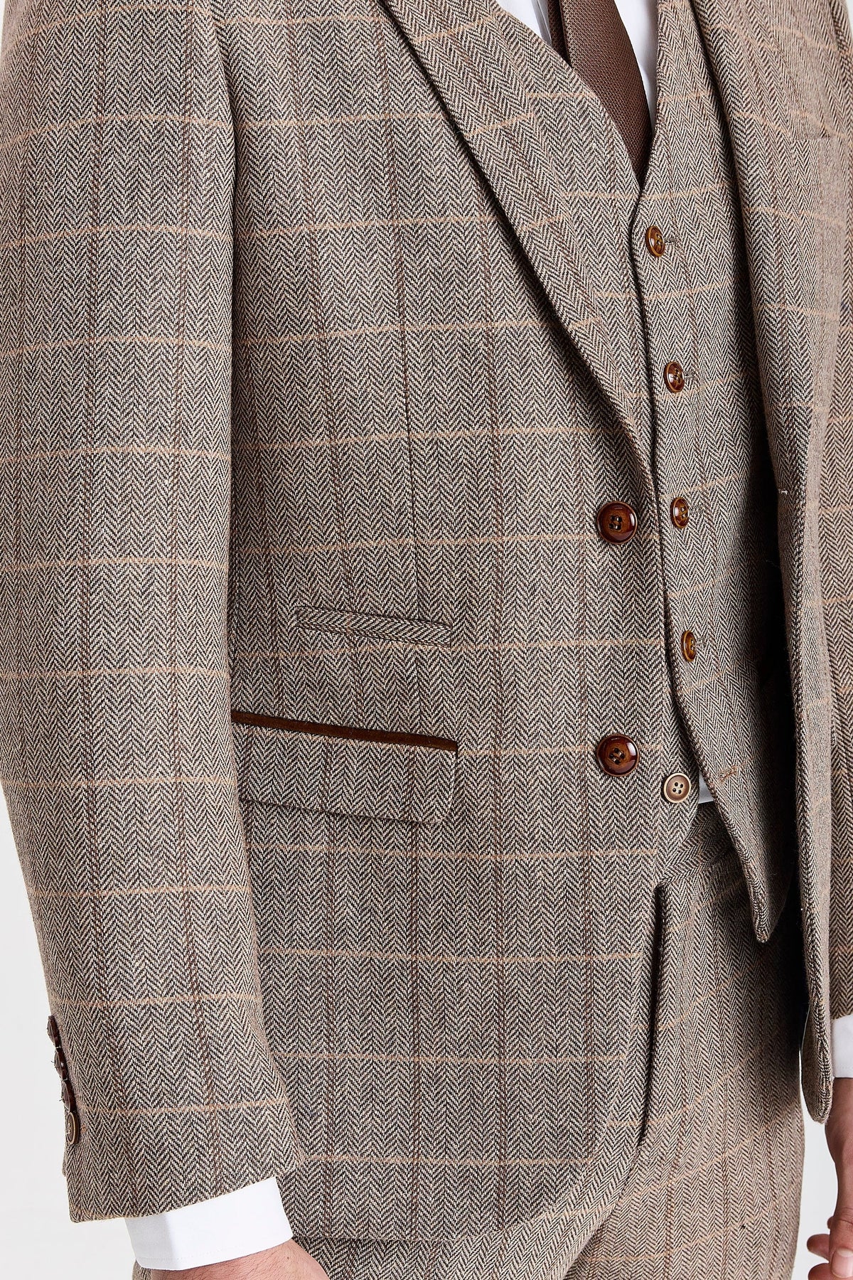 Paul Andrew Harris Brown Tweed Three Piece Suit