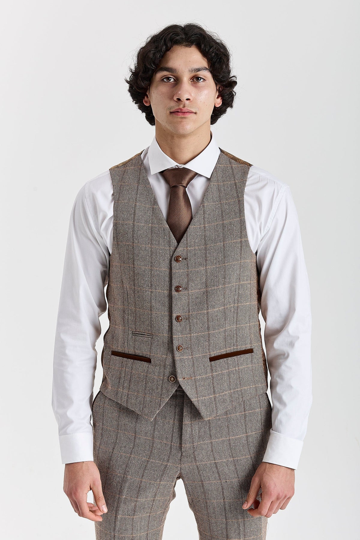 Paul Andrew Harris Brown Tweed Three Piece Suit