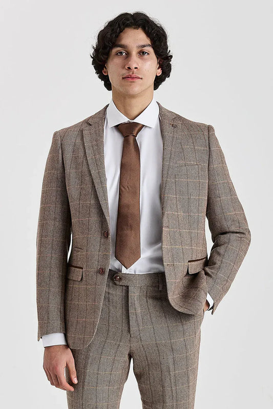 Paul Andrew Harris Brown Tweed Two Piece Suit