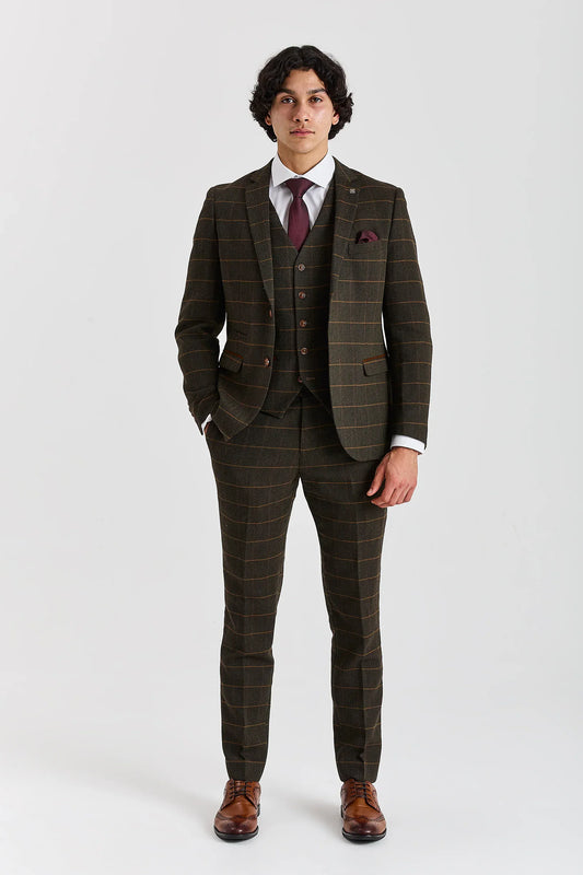 Paul Andrew Harris Green Tweed Three Piece Suit