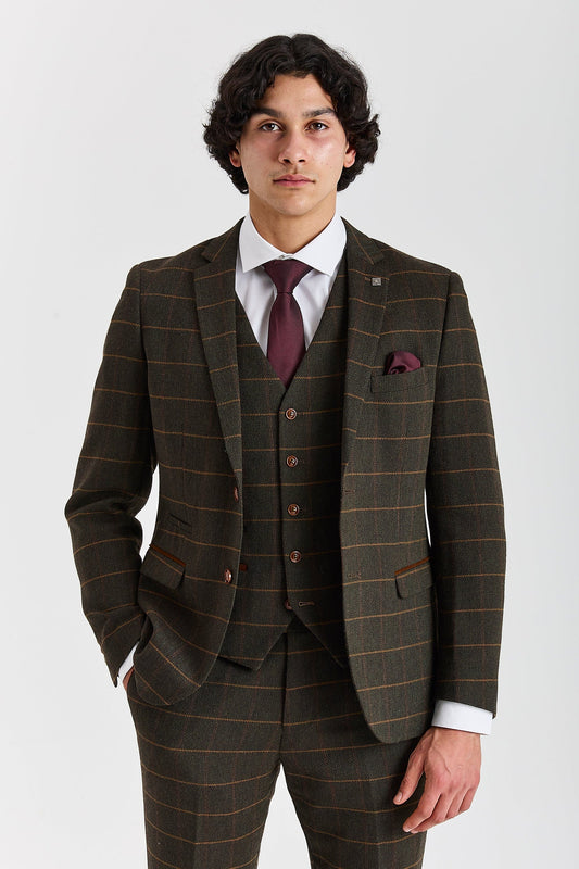 Paul Andrew Harris Green Tweed Three Piece Suit