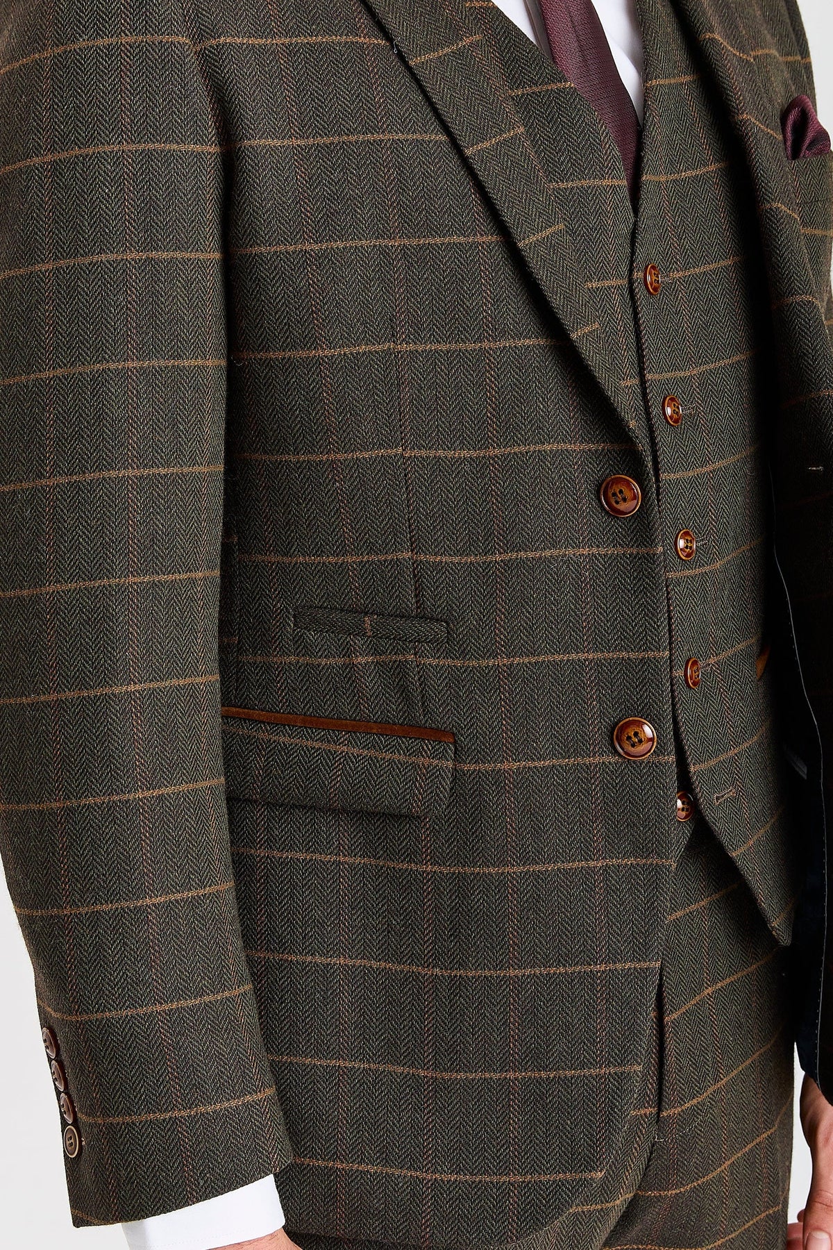 Paul Andrew Harris Green Tweed Three Piece Suit