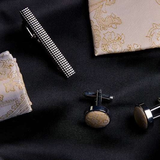 Paul Andrew Cream Paisley Tie Set
