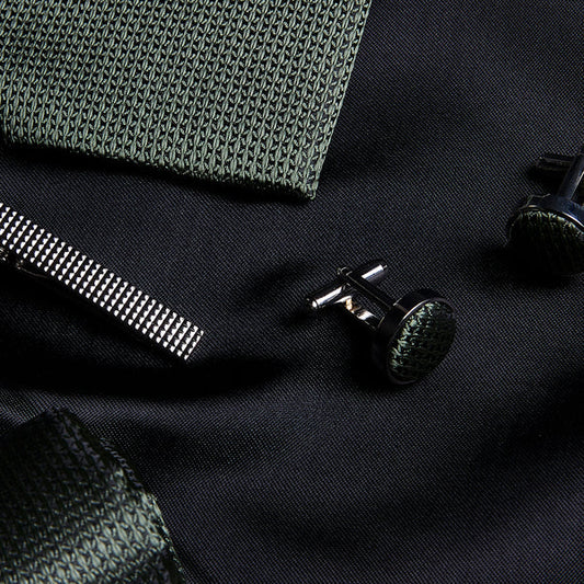 Paul Andrew Green Textured Tie Set