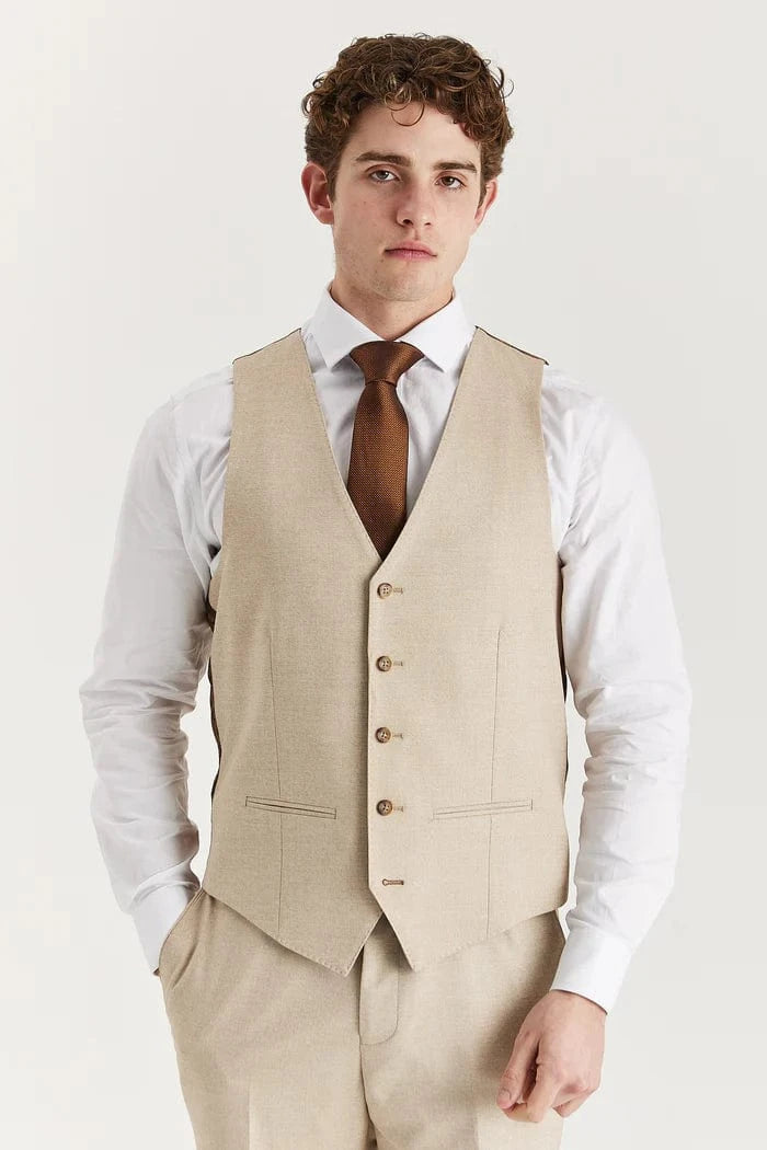Paul Andrew Belmont Beige 3-Piece Suit