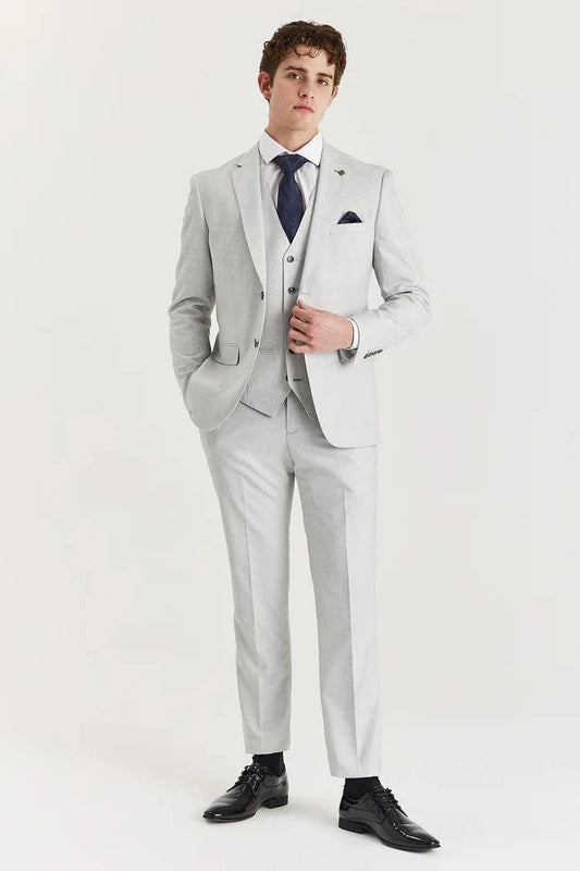Paul Andrew Belmont Silver 3-Piece Suit