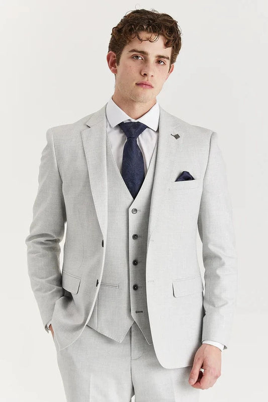 Paul Andrew Belmont Silver 3-Piece Suit
