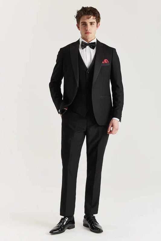 Paul Andrew Harry Black 3-Piece Tuxedo Suit