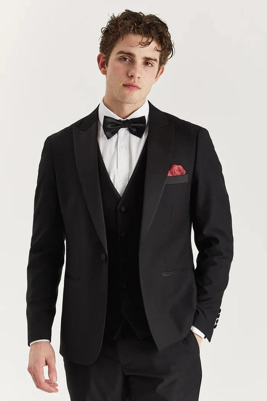 Paul Andrew Harry Black 3-Piece Tuxedo Suit