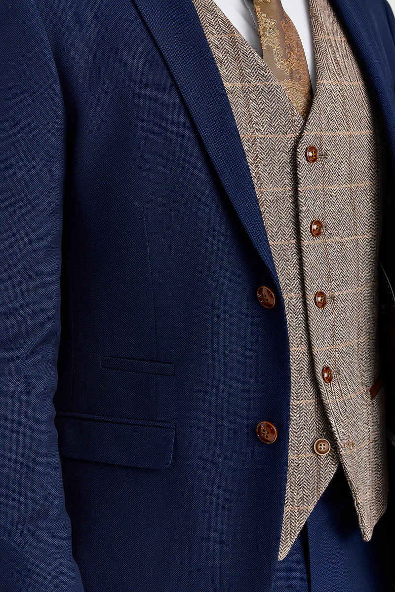 Paul Andrew Mayfair Navy & Harris Brown Tweed Mix & Match Three Piece Suit