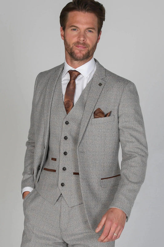 Paul Andrew Ralph Cream Tweed 3-Piece Suit