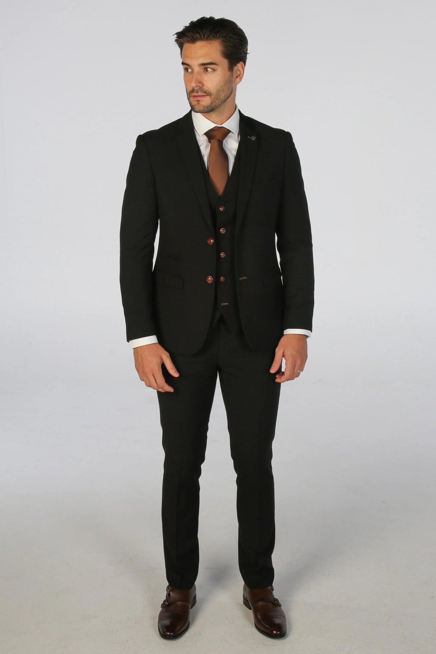 PAUL ANDREW MAYFAIR BLACK 3-PIECE SUIT