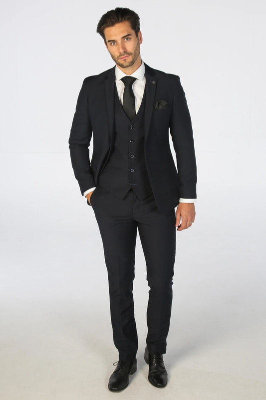 Paul Andrew Parker Navy 3-Piece Suit