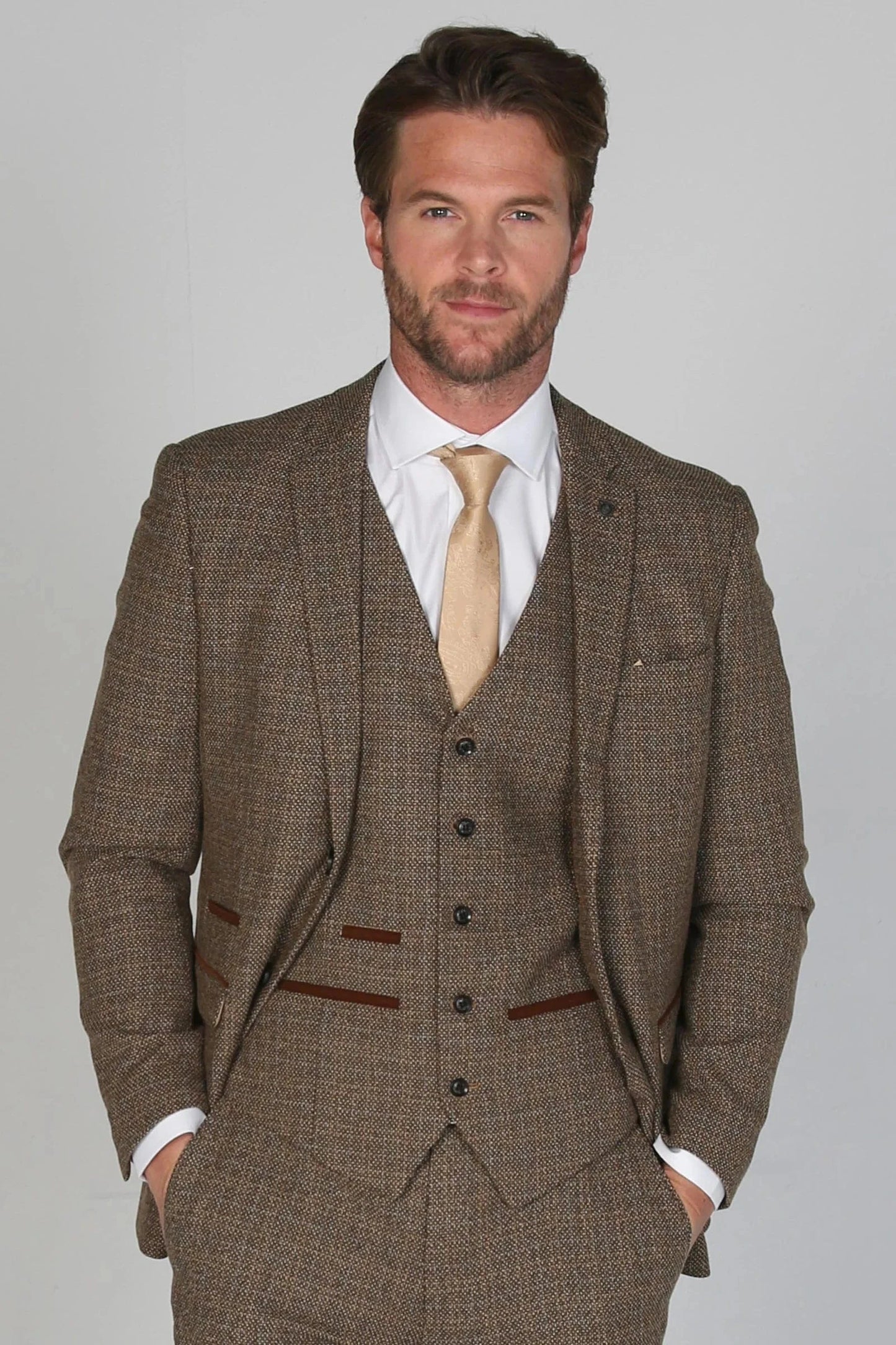 Paul Andrew Ralph Brown Tweed 3-Piece Suit