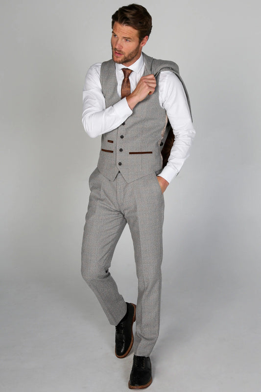 Paul Andrew Ralph Grey/Cream 3-Piece Suit