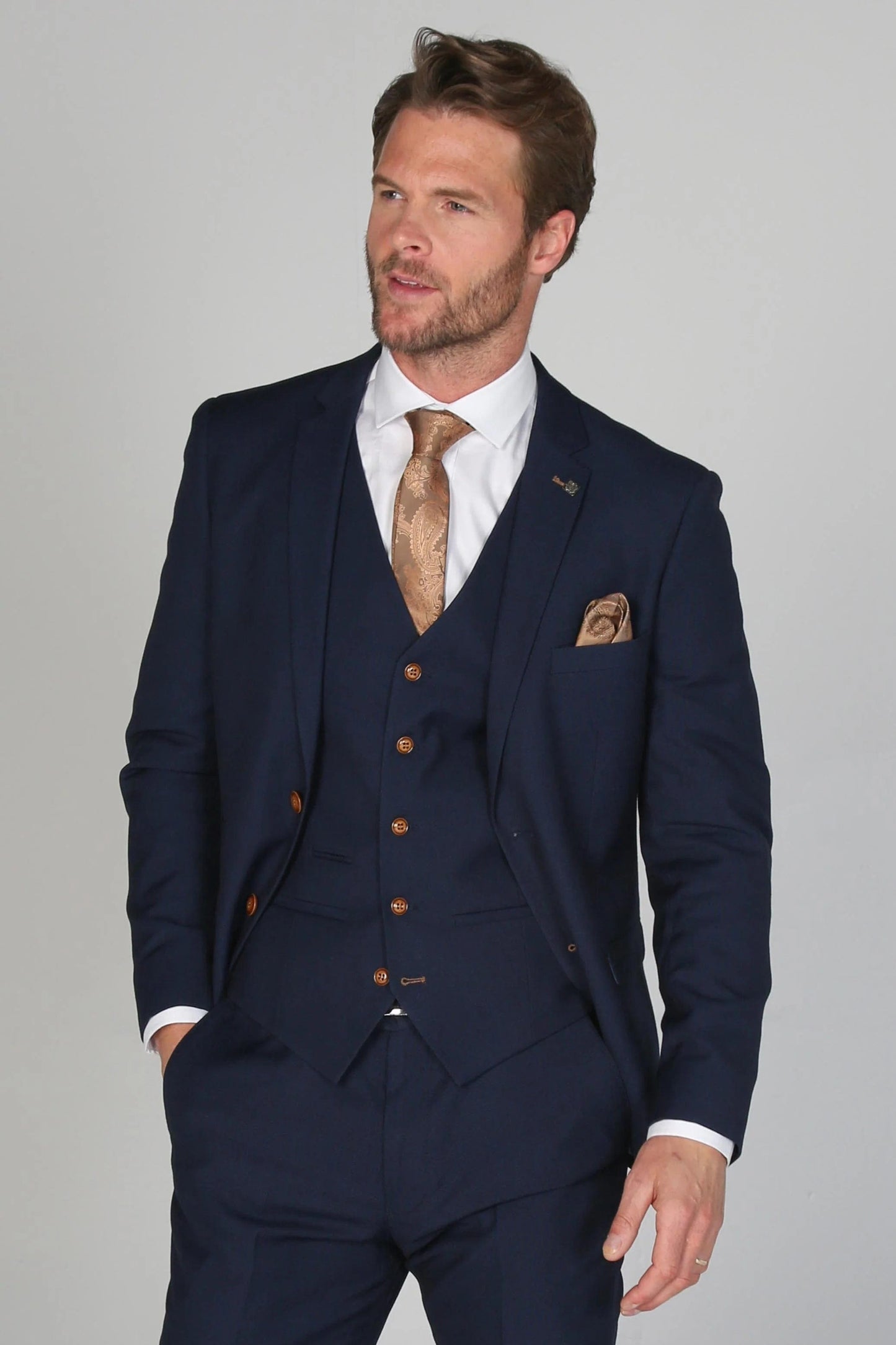 PAUL ANDREW MAYFAIR NAVY 3-PIECE SUIT