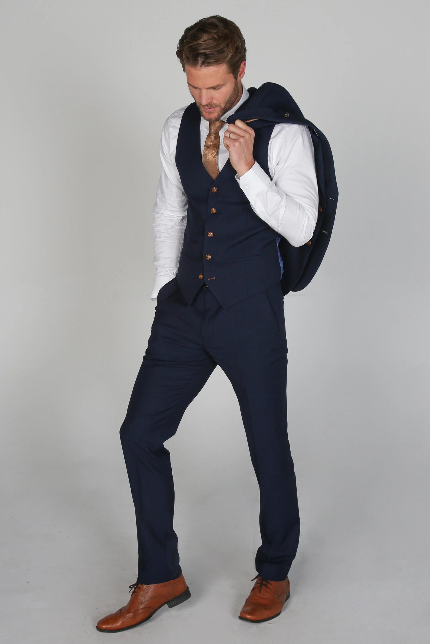 PAUL ANDREW MAYFAIR NAVY 3-PIECE SUIT
