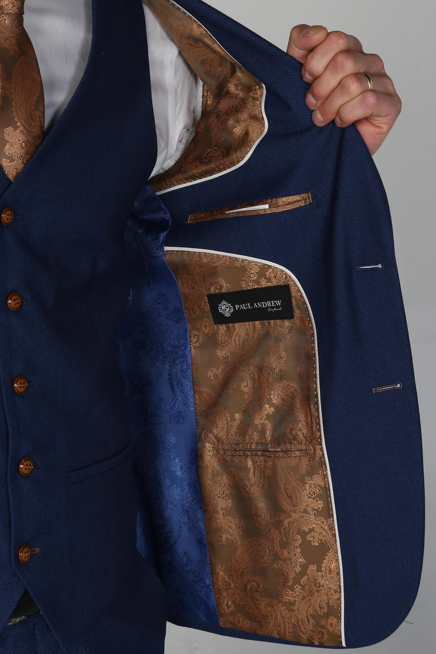 PAUL ANDREW MAYFAIR BLUE 3-PIECE SUIT