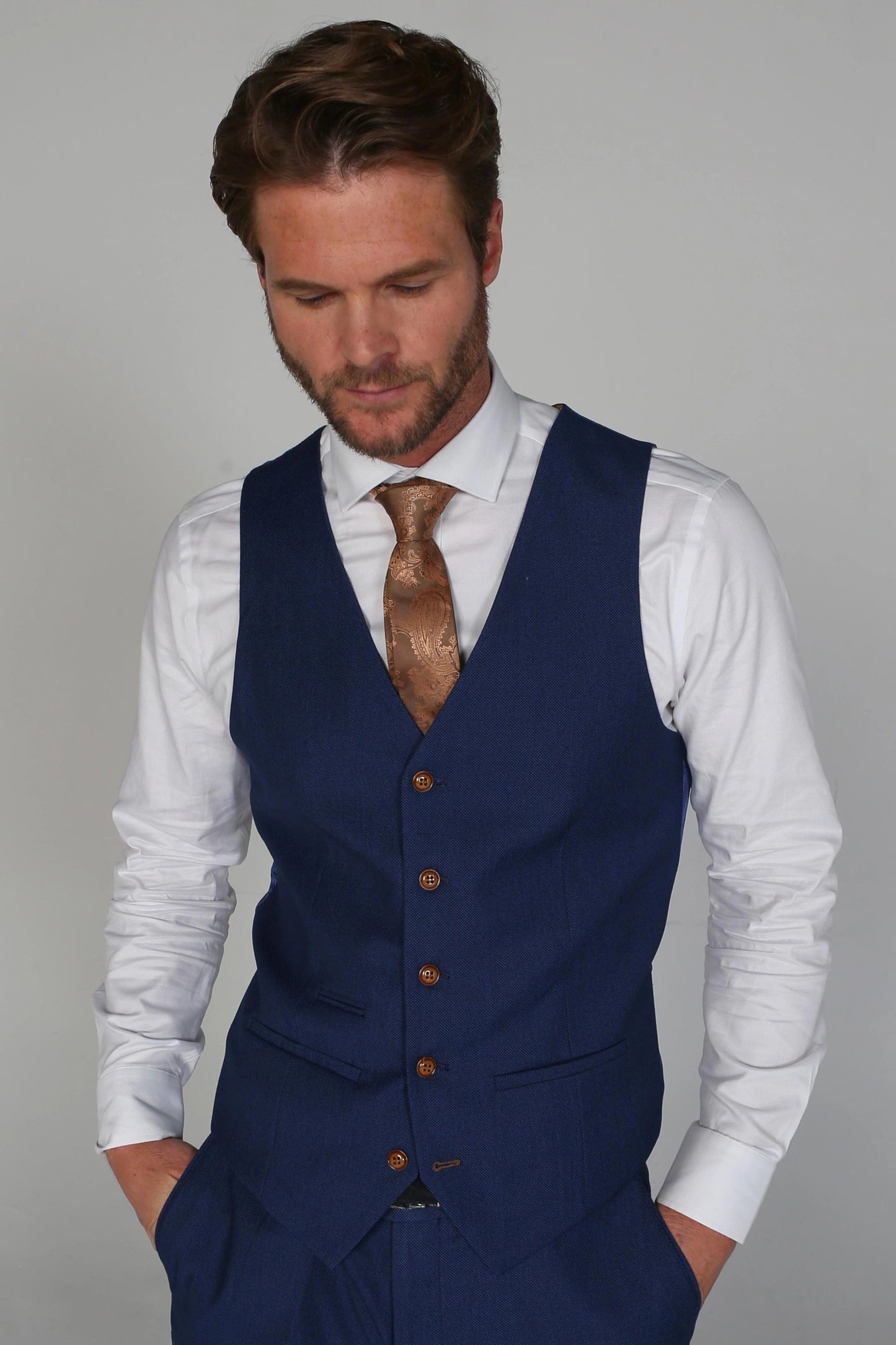 PAUL ANDREW MAYFAIR BLUE 3-PIECE SUIT