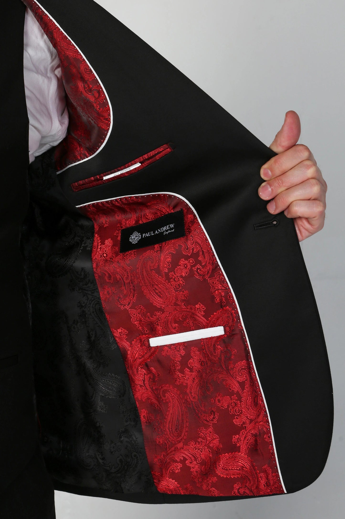 Paul Andrew Ford Black 3-Piece Tuxedo Suit
