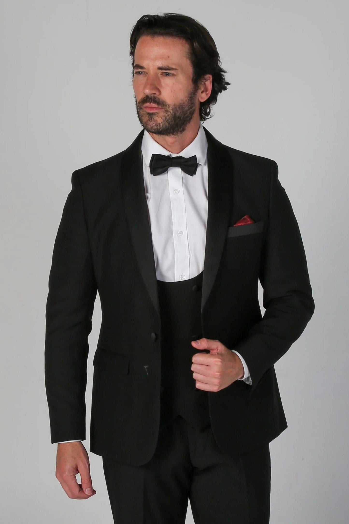 Paul Andrew Ford Black 3-Piece Tuxedo Suit