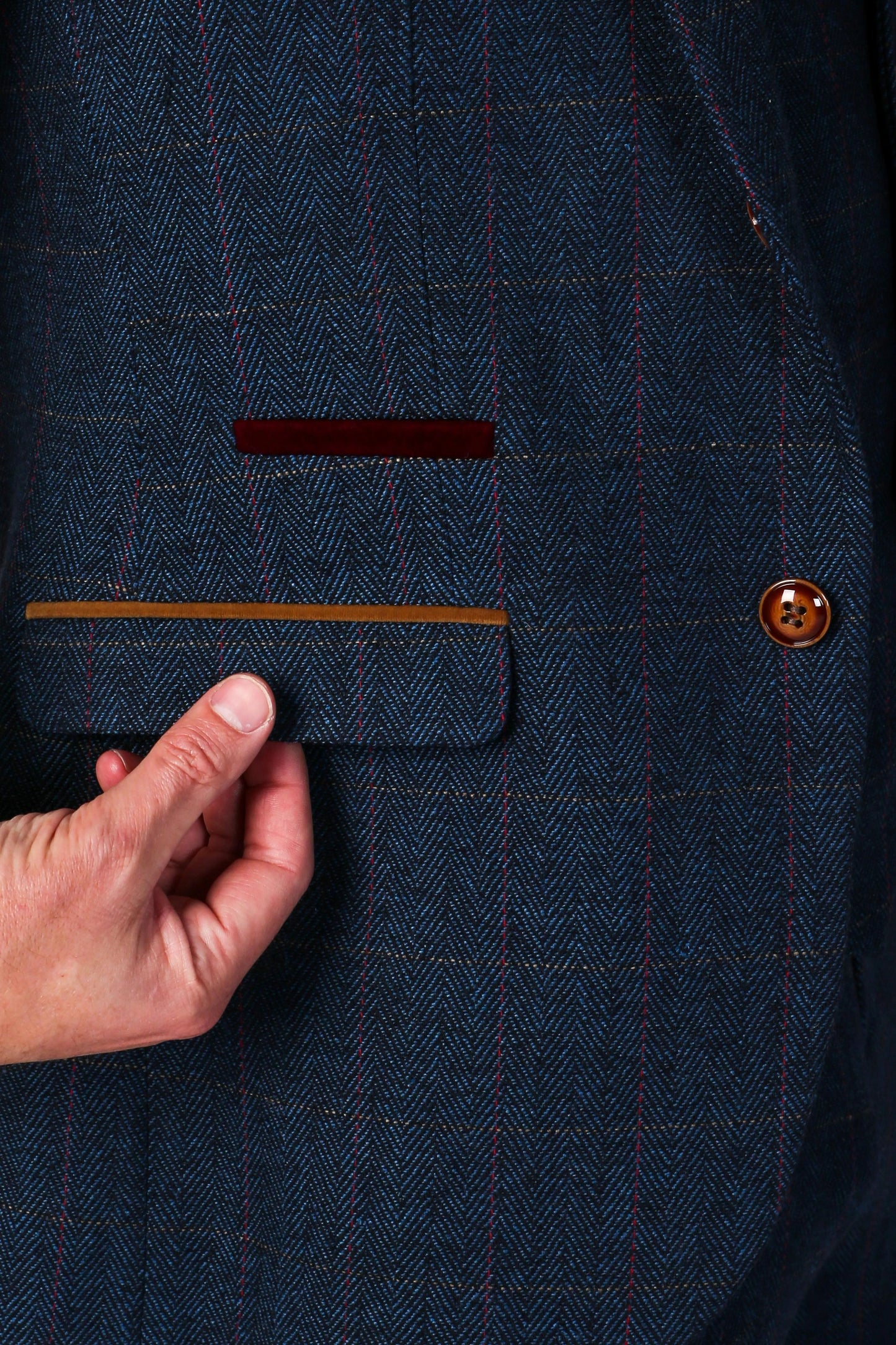 PAUL ANDREW SCOTT NAVY TWEED 3-PIECE SUIT