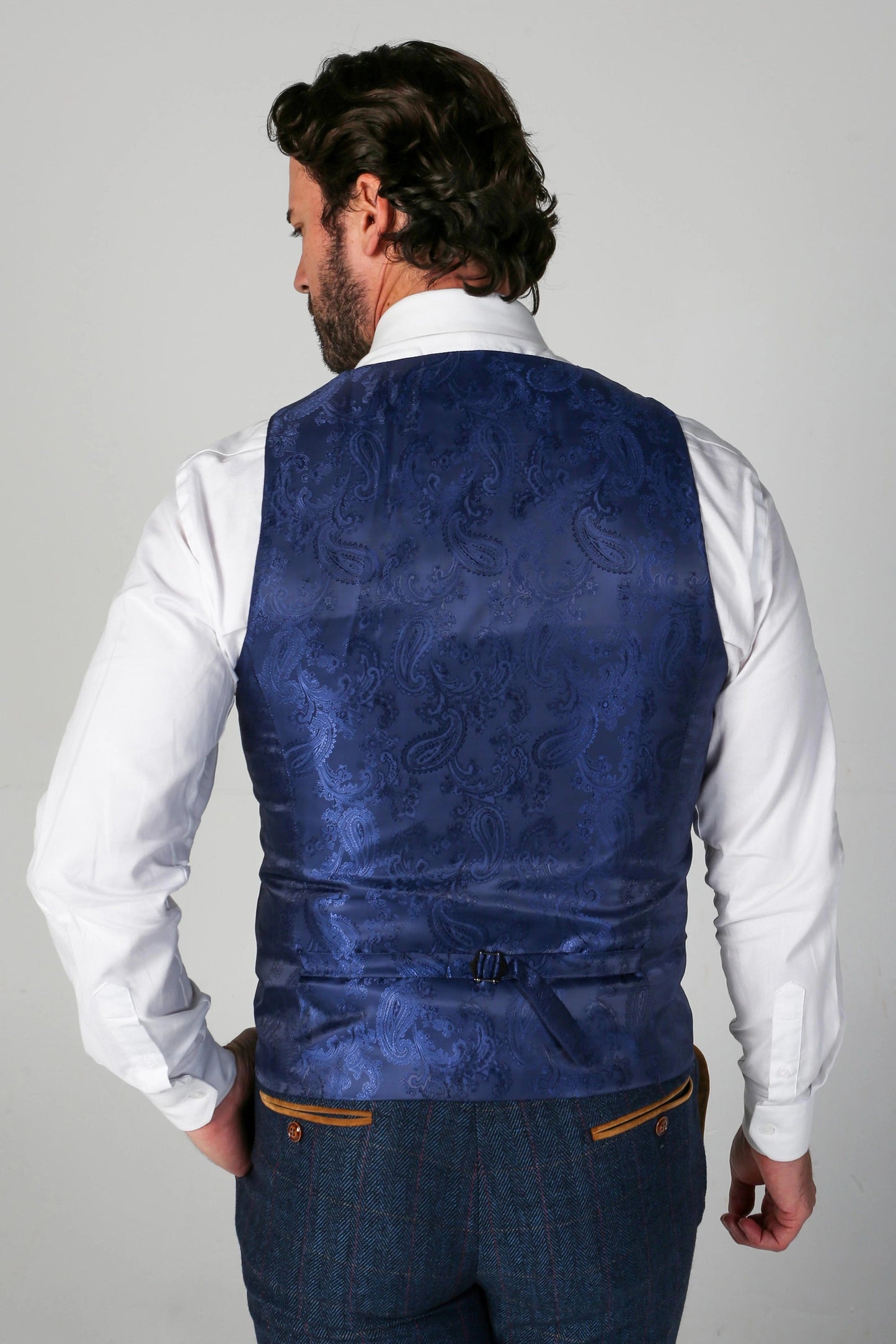 PAUL ANDREW SCOTT NAVY TWEED 3-PIECE SUIT