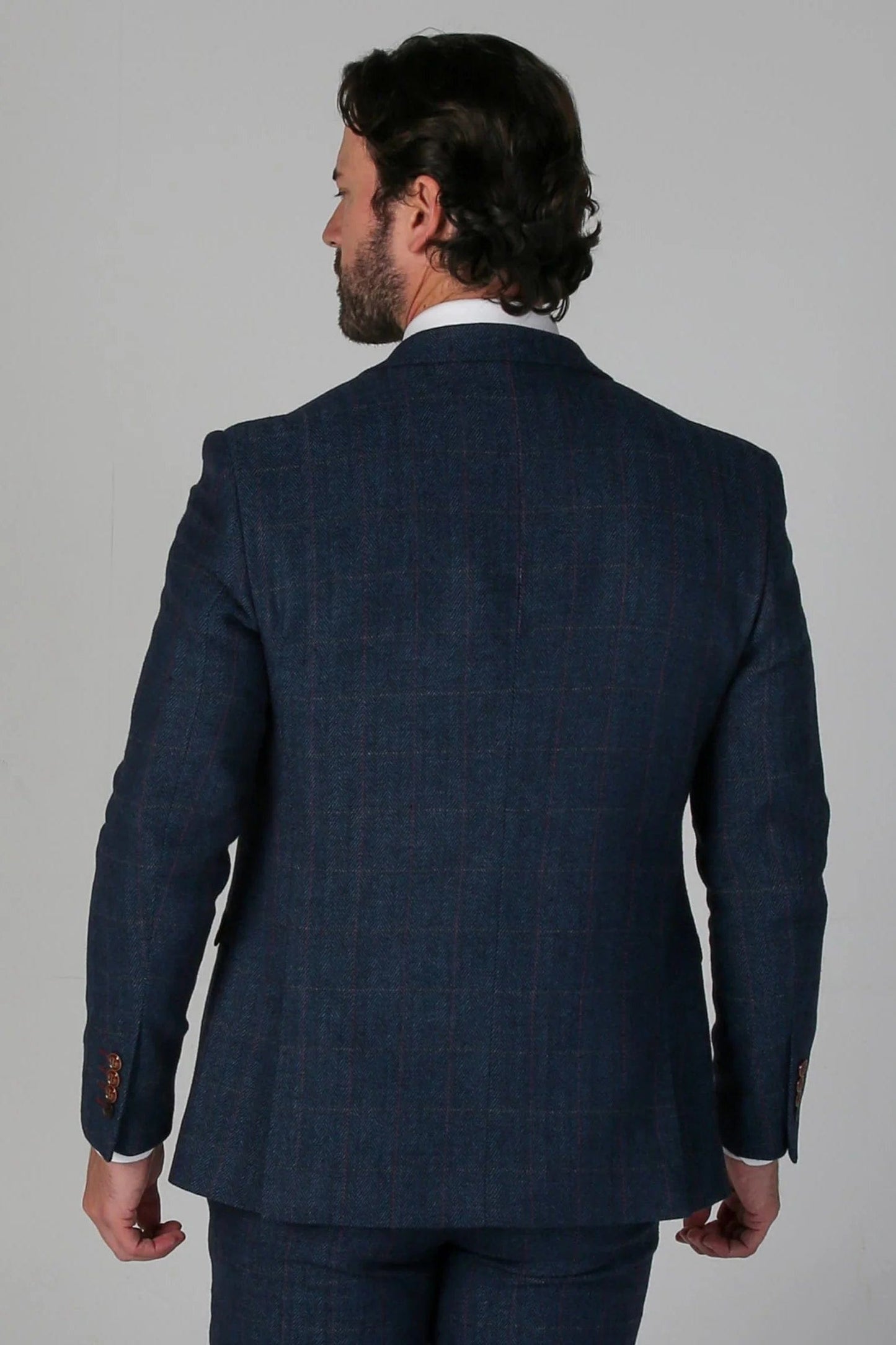 PAUL ANDREW SCOTT NAVY TWEED 3-PIECE SUIT