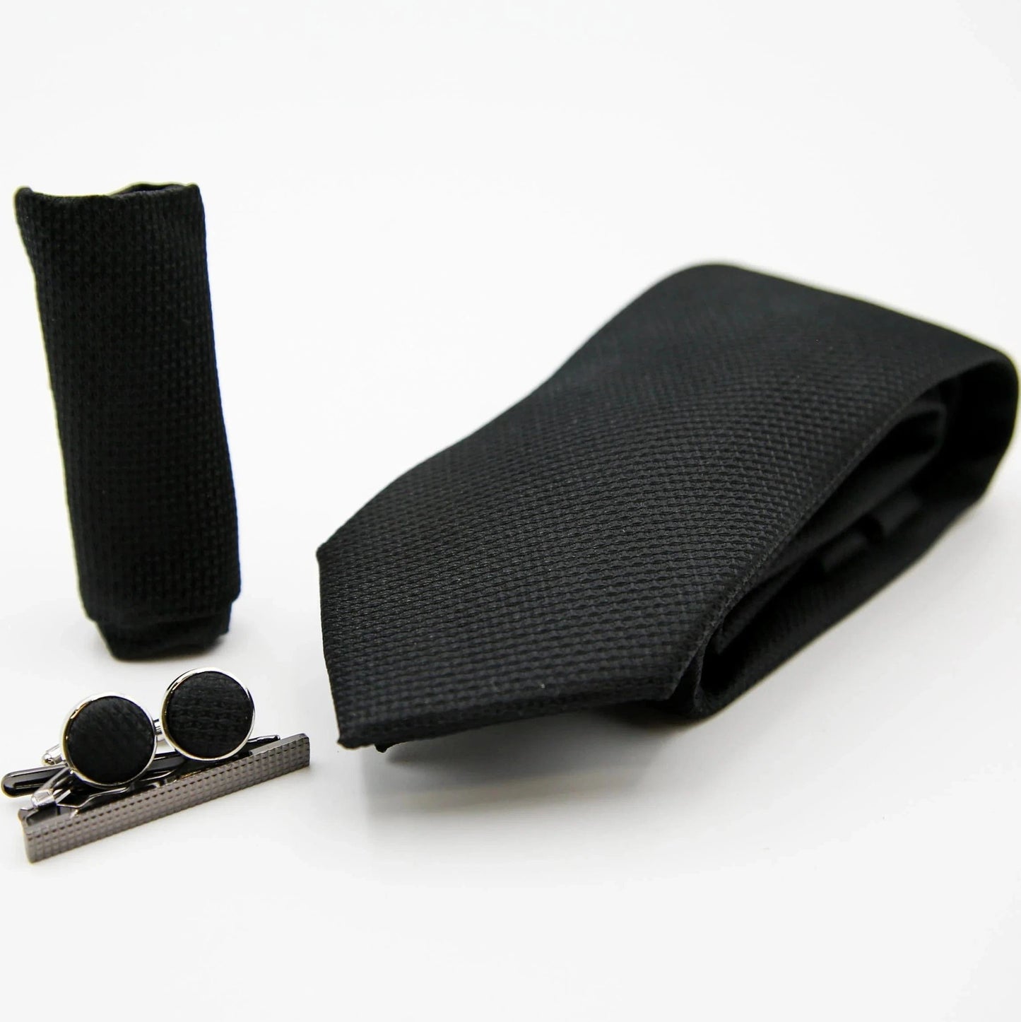 Paul Andrew Black Textured Tie Set