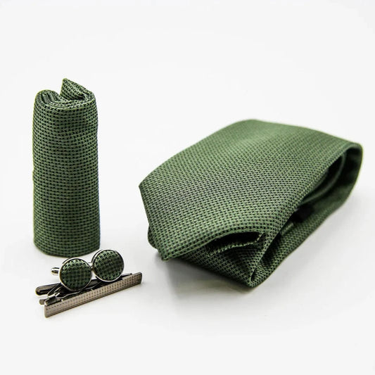 Paul Andrew Green Textured Tie Set