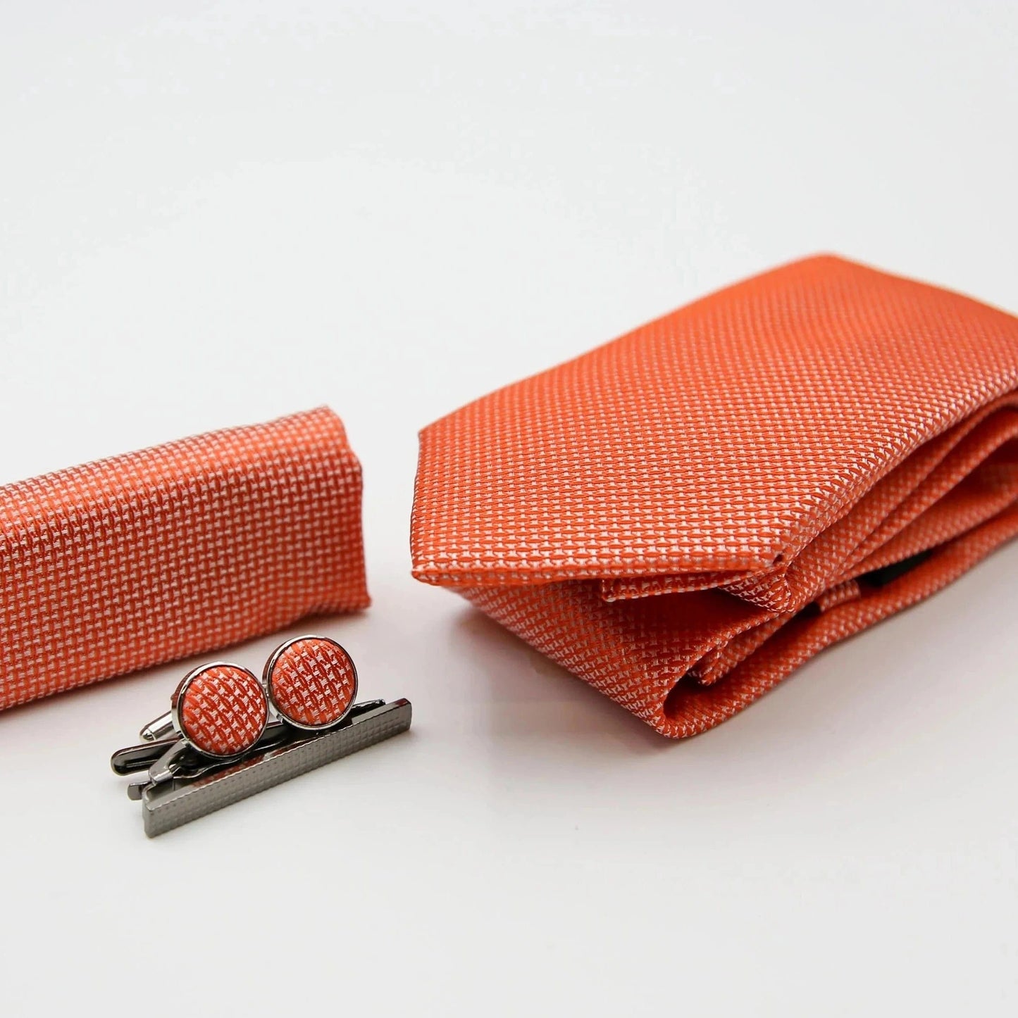 Paul Andrew Orange Textured Tie Set