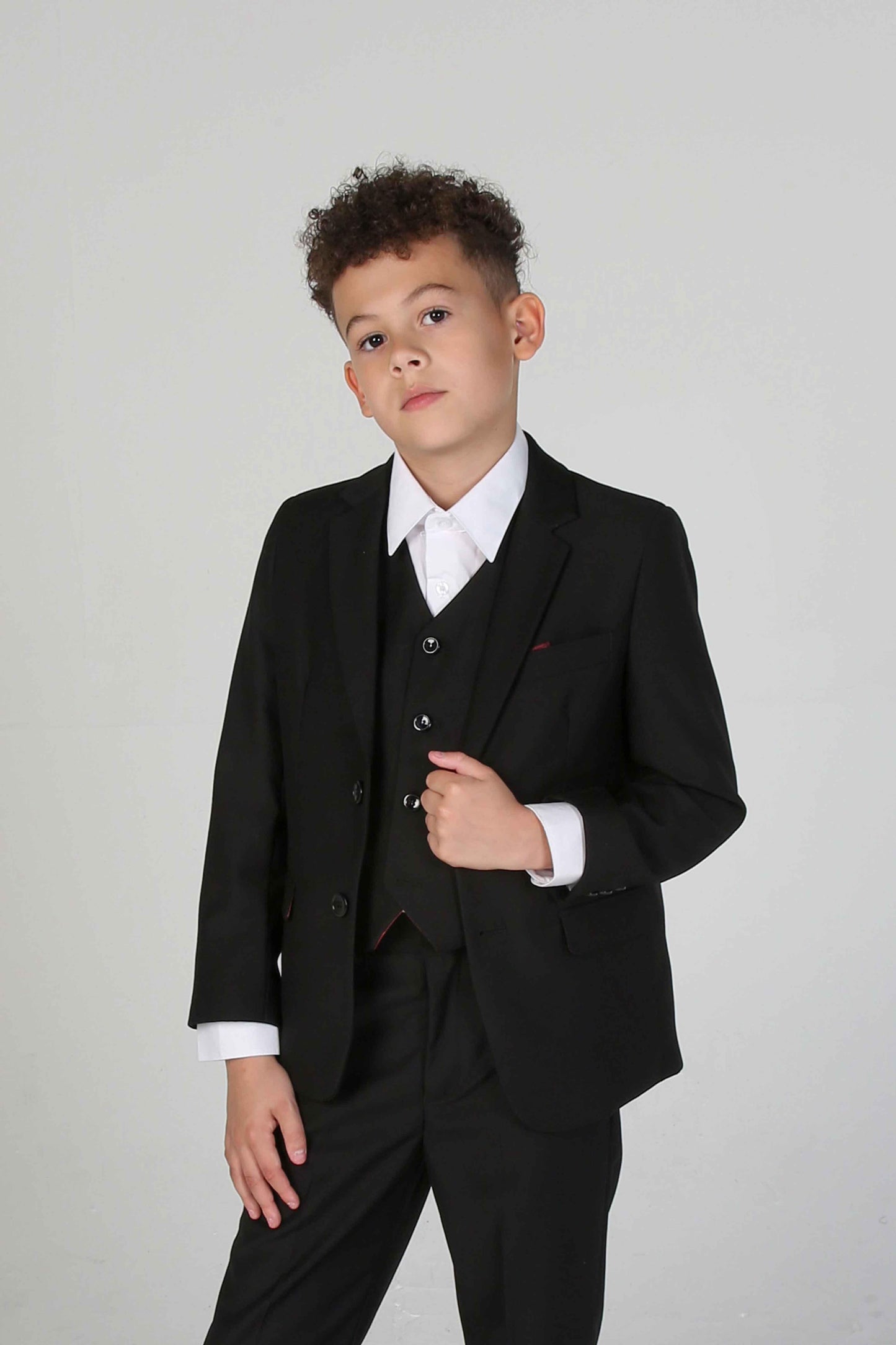 PAUL ANDREW PARKER BOYS BLACK 3-PIECE SUIT