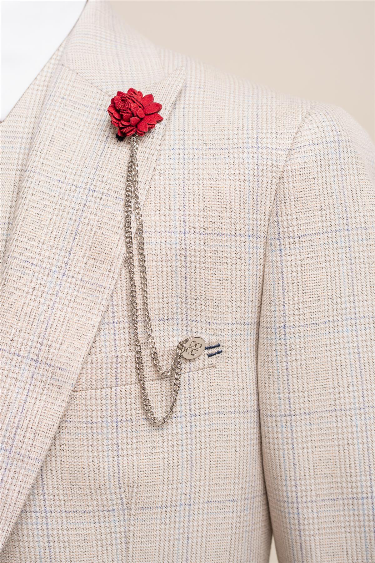 CAVANI PURPLE FLOWER CHAIN LAPEL PIN