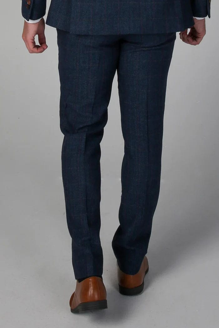 PAUL ANDREW SCOTT NAVY TWEED TROUSERS