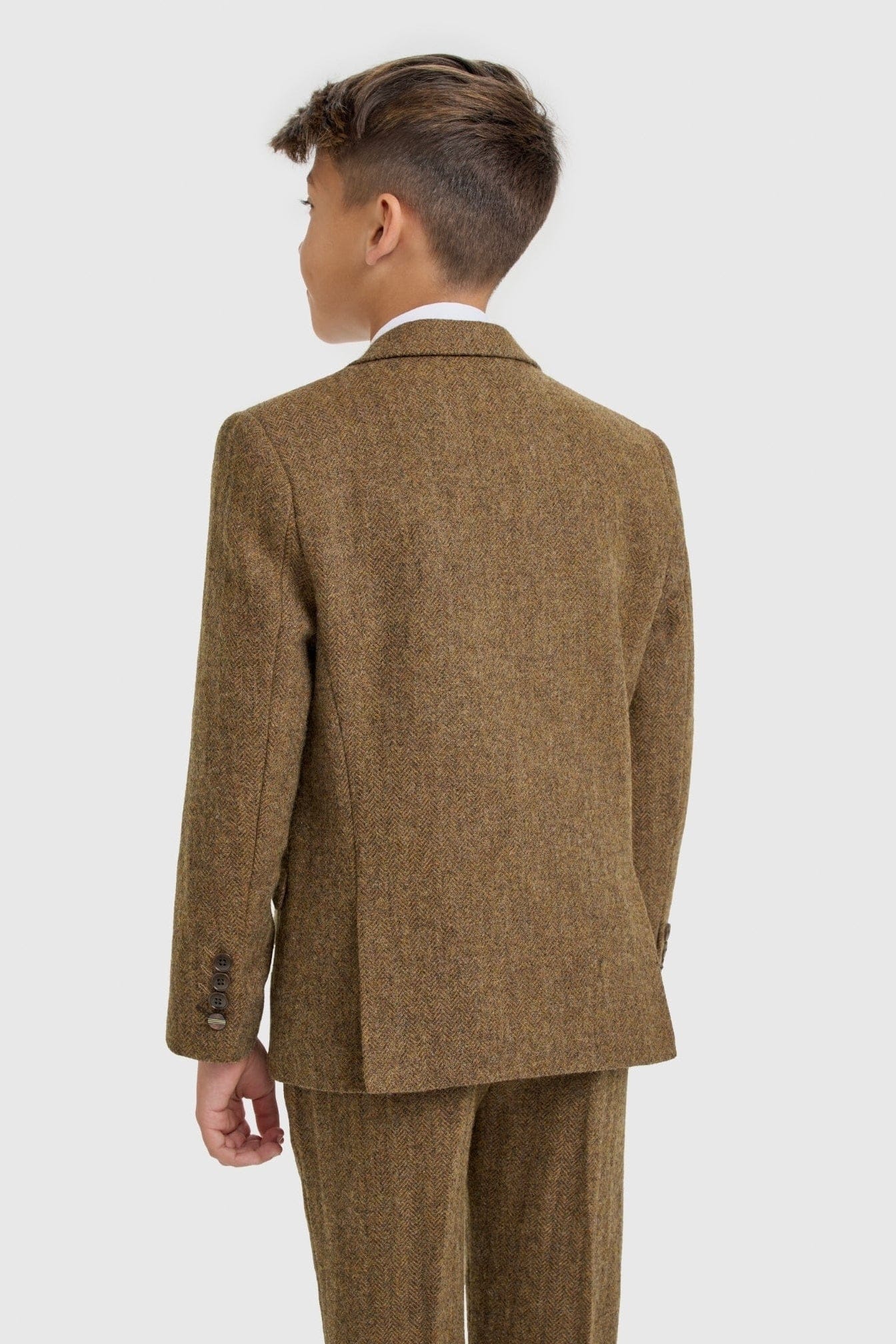 Cavani Thomas Brown Tweed Boys Three Piece Suit