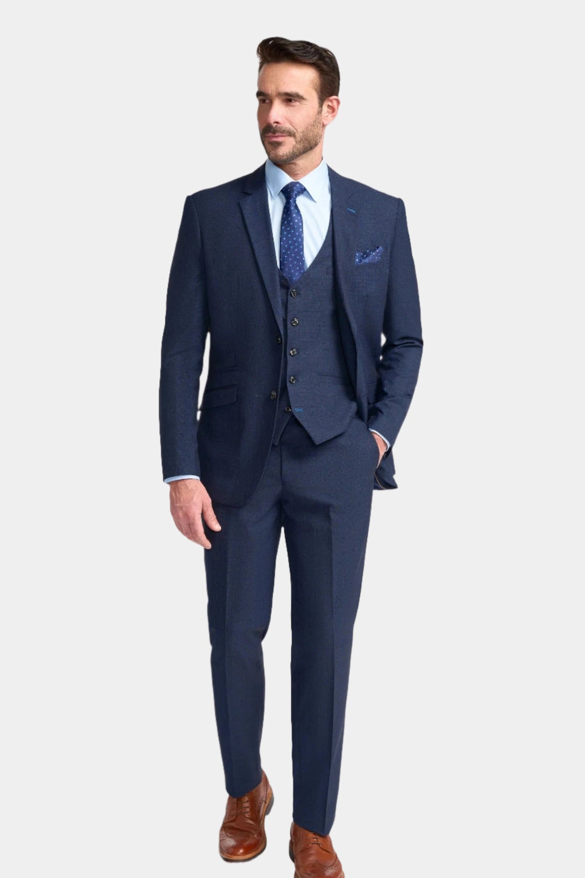 Cavani Seeba Navy Three Piece Suit