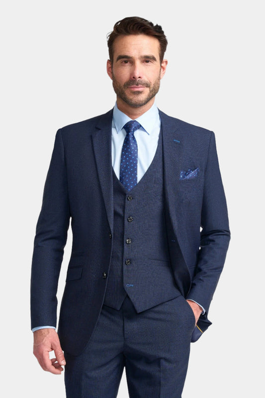 Cavani Seeba Navy Three Piece Suit