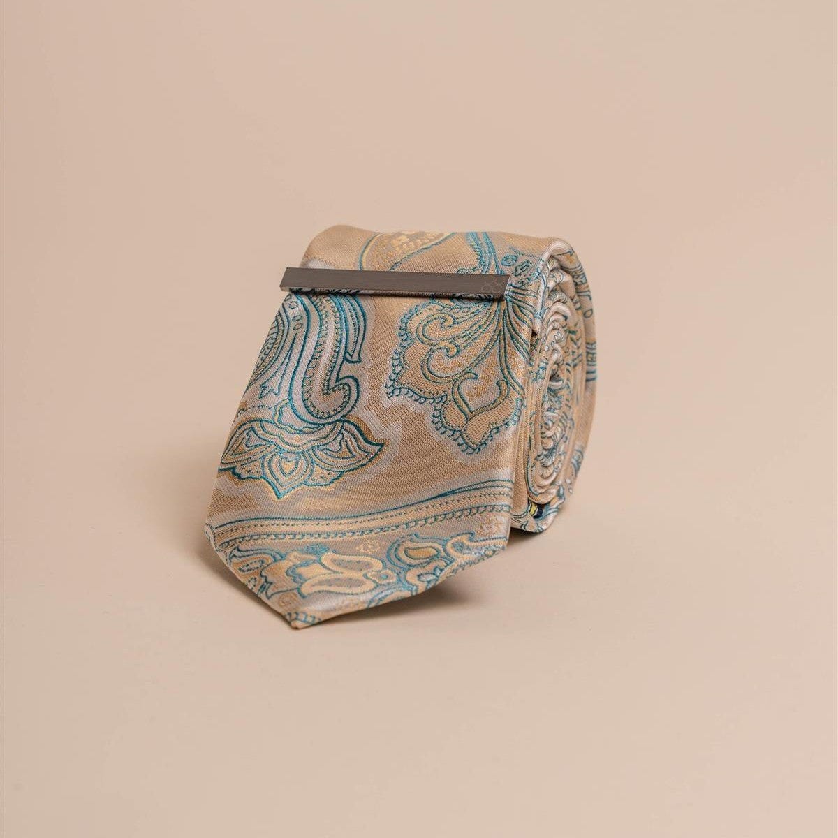 Cavani Yellow Paisley Tie Set