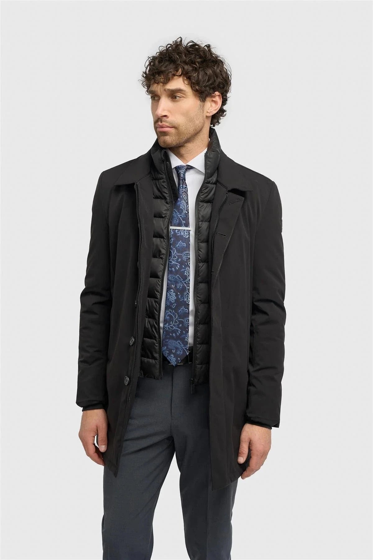 Cavani Heston Black Overcoat
