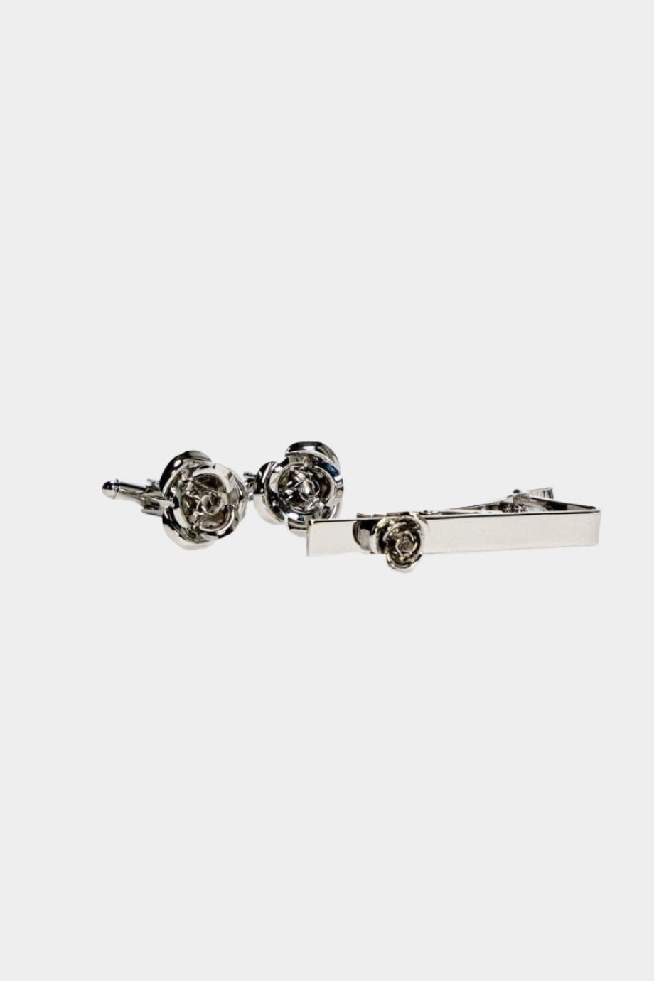CAVANI SILVER FLOWER CUFFLINKS SET