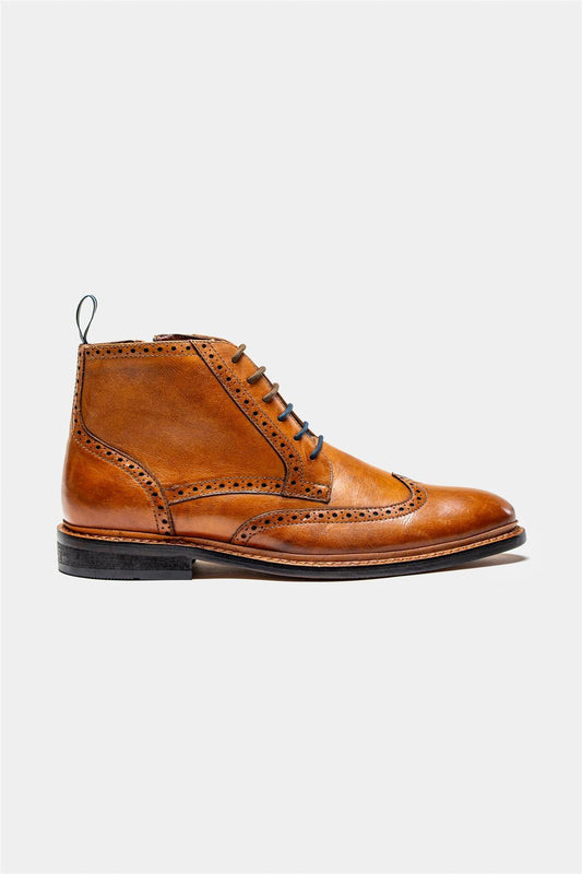 Cavani Ashmoor Mid Tan Leather Brogue Boots