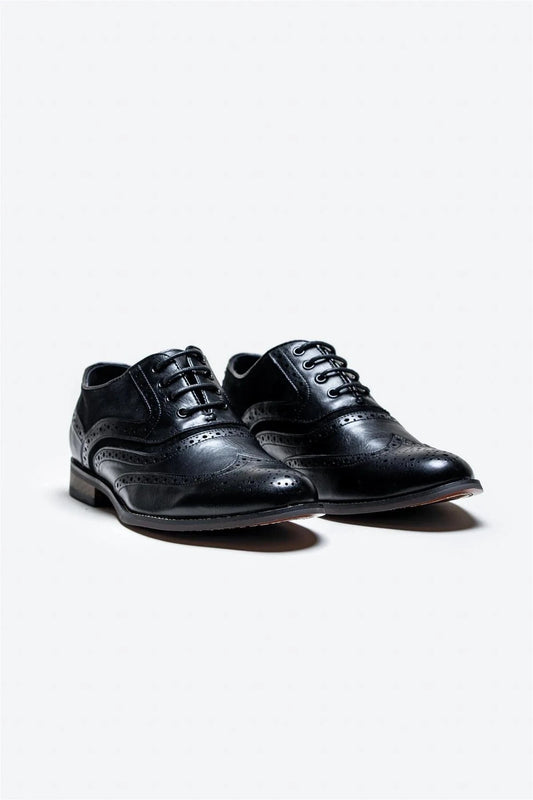 Cavani Russell Black Brogue Shoes