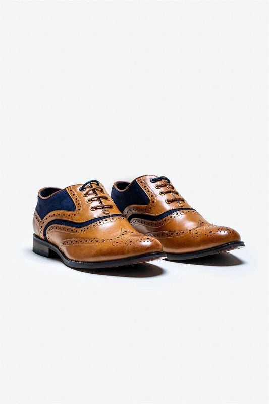 Cavani Russell Tan Brogue Shoes