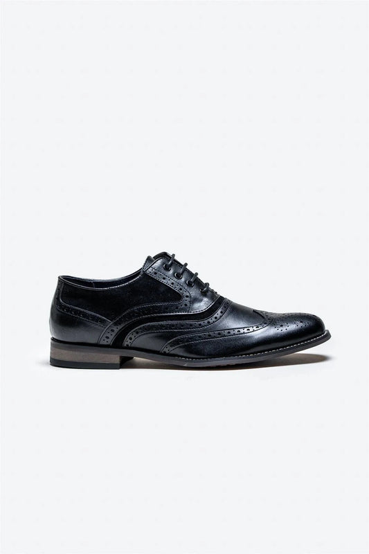 Cavani Russell Black Brogue Shoes