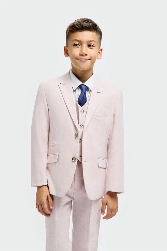 Cavani Boys Tropez Pink Three Piece Suit